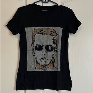 Vintage Karl Lagerfeld Black Tee with Graphic Print